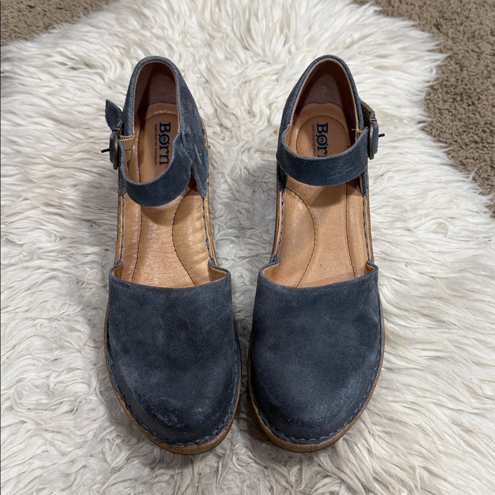 Born Women's Distressed Blue Suede Nellie
Mary Jane Clogs Sandals Sz 10 Festival - Picture 8 of 8